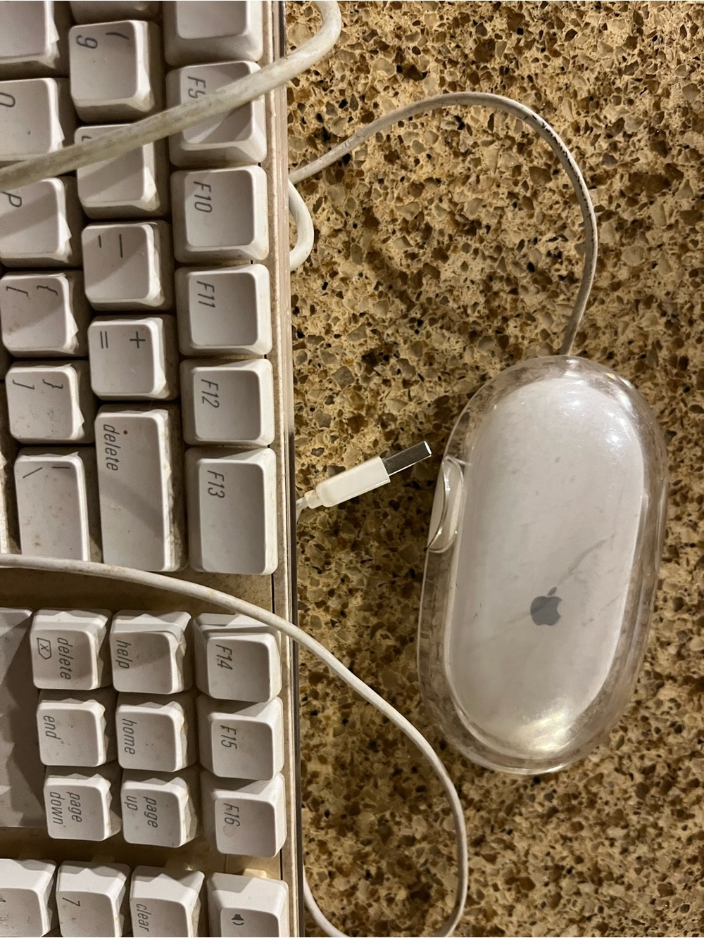 Apple Clear Shell Wired USB Mouse  and Keyboard in White